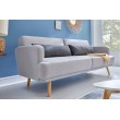 Elegantes 3-Sitzer Sofa STUDIO 200cm grau inkl. Kissen mit Schlaffunktion
