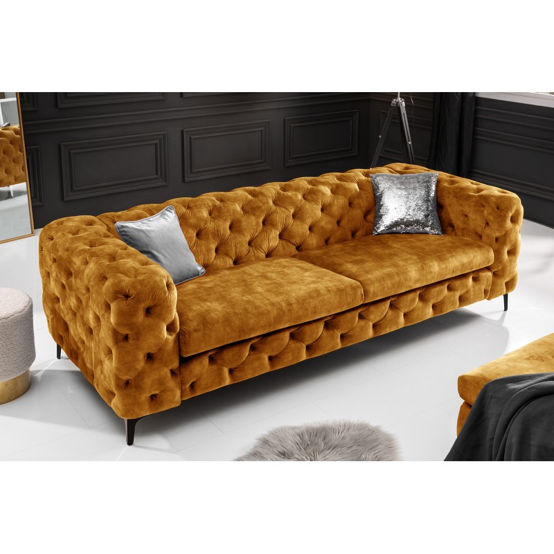 Chesterfield 3er Sofa MODERN BAROCK 235cm antik braun 3Sitzer