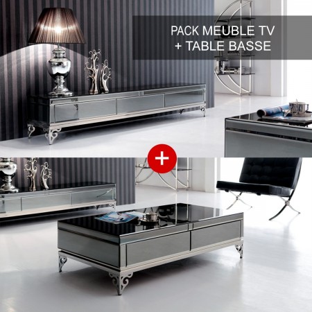 Elegante stand TV e set di tavolini da caffè