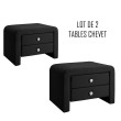 Table chevet design noir Eva x2