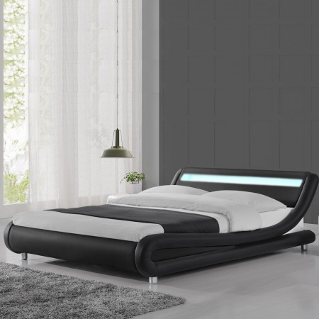 Cama de diseño Julio led -  Negro