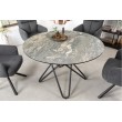 Table de salle à manger extravagante ELLIPSE 120cm céramique aspect pierre naturelle ronde Hairpin L