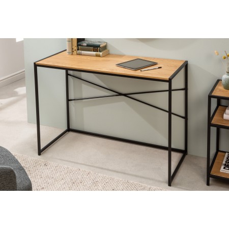  Bureau design SLIM LINE 100cm chêne sauvage noir style...