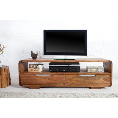 Buffet meuble TV massif CUBUS 130cm Sheesham 2 tiroirs...