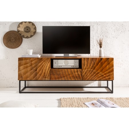 Buffet meuble TV massif SCORPION 160cm bois de manguier...