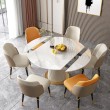 copy of Table de salle à manger ronde moderne effet marbre blanc et pied doré DORONE