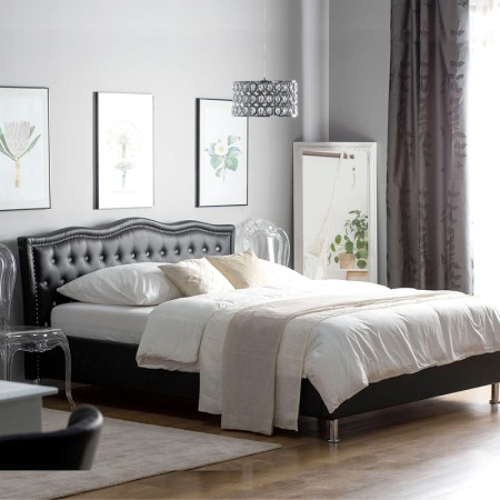 Cama tapizada Milano -  Negro