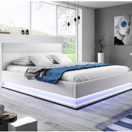 Letto a led con contenitore AVA -  Bianco