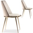 copy of Set di 2 sedie da pranzo moderne in similpelle con gambe in metallo dorato DORONE