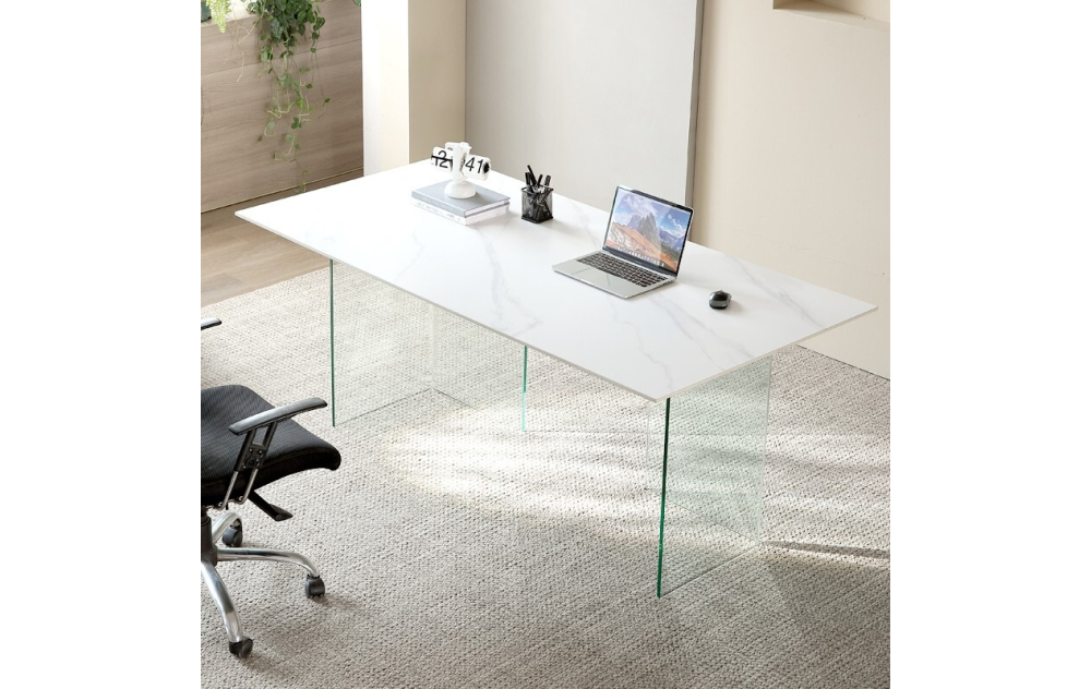 Table-de-Bureau-DUBLIN-Ceramique-Marbre-Blanc-Design