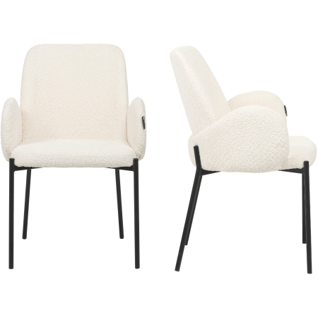 Chaises design dossier haut - Lot de 2 - AGATA -  Tissu...