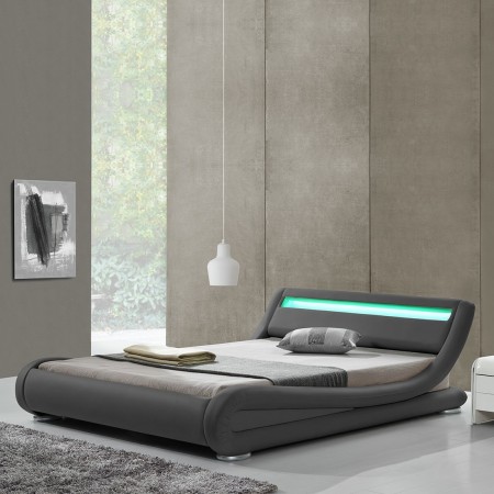 Julia LED-Design-Bett -  Grau