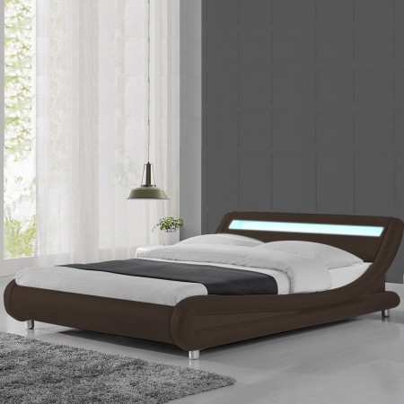 Cama de diseño Julio led -  Marrón