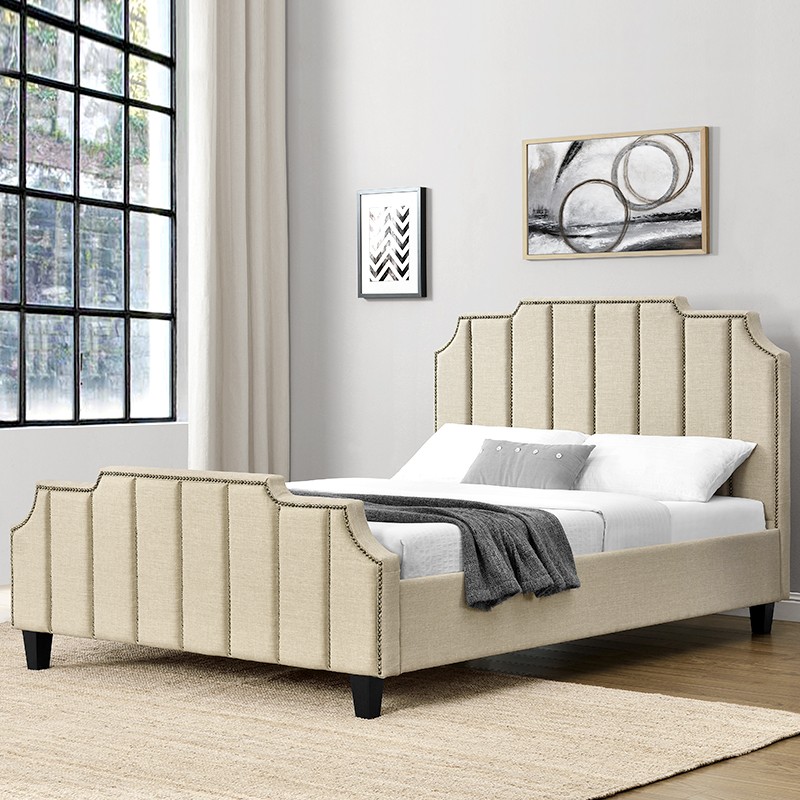 lit double tissu Tete lit  Sommier MANCHESTER