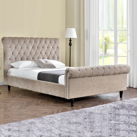 Letto design Kapaldi testata alta -  Beige