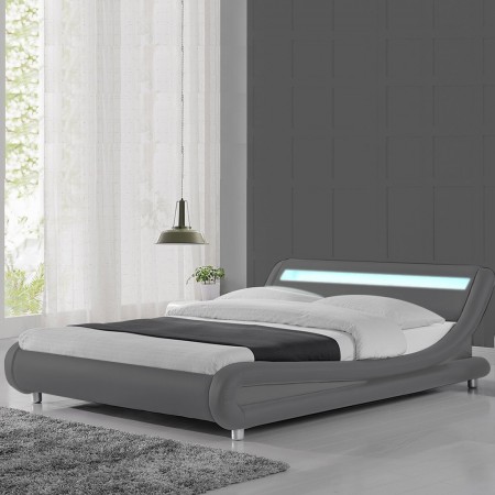 Cama de diseño Julio led -  Gris