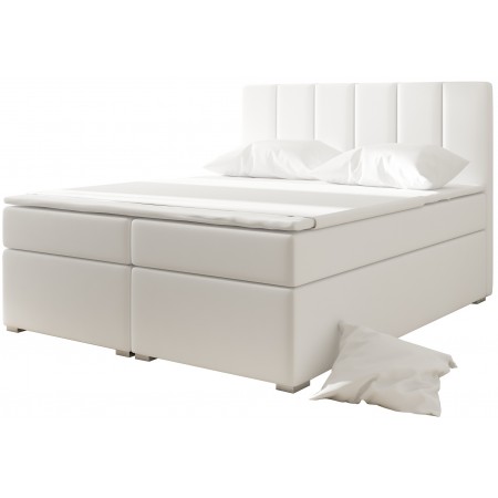 Letto Box con materasso a molle pieno BOLERO -  PU bianco