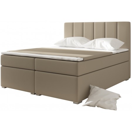 Boxbett mit Boxspring-Matratze BOLERO -  PU Beige