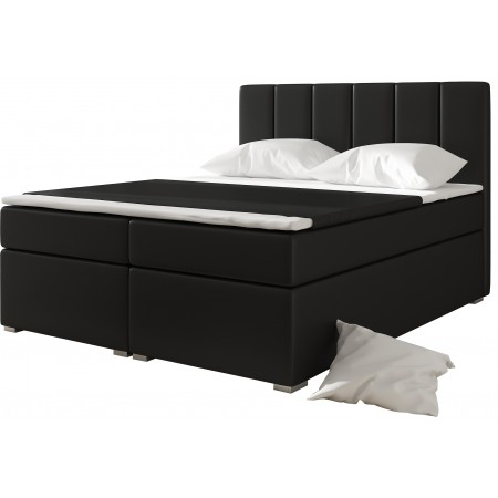 Boxbett mit Boxspring-Matratze BOLERO -  PU Schwarz