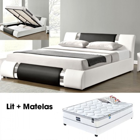 Ensemble matelas sommier coffre 140 ATLANTIC