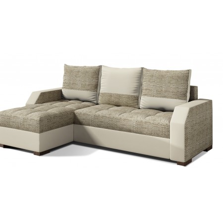 Reversible Ecksofa Bett Design Aris -  Beige Stoff /...