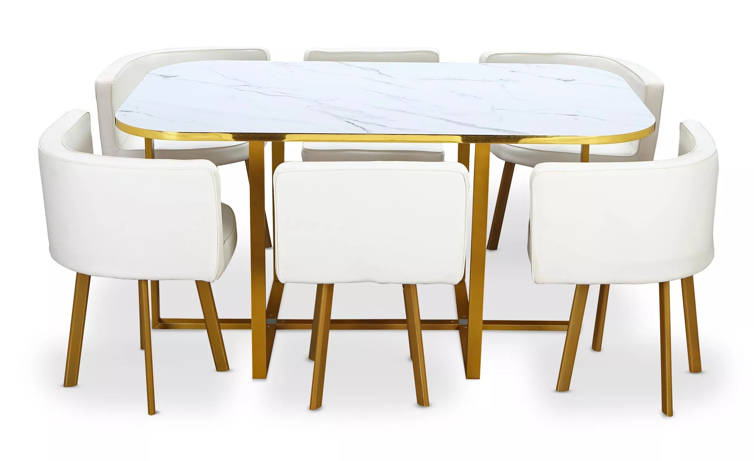 Ensemble de salle à manger table extensible en pin avec 6 chaises