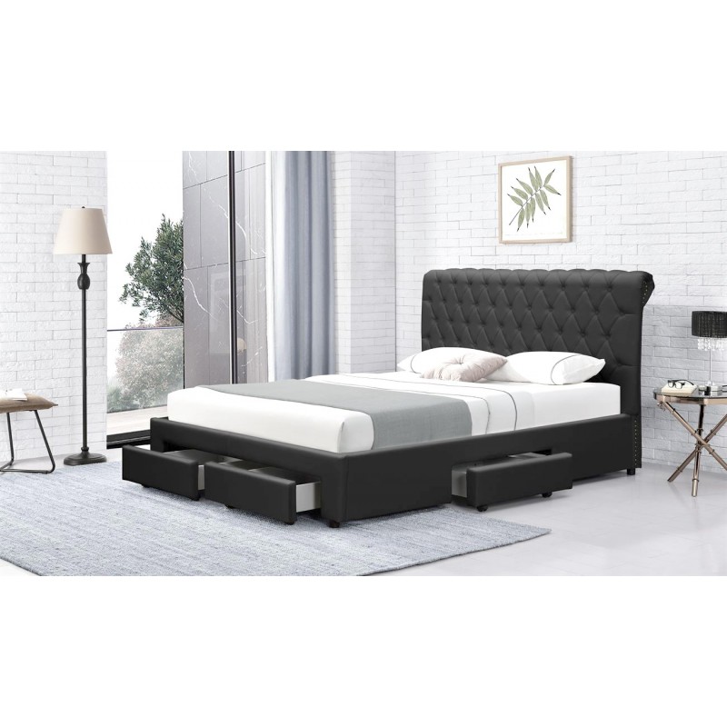 Lit design avec rangement tiroirs HYDE