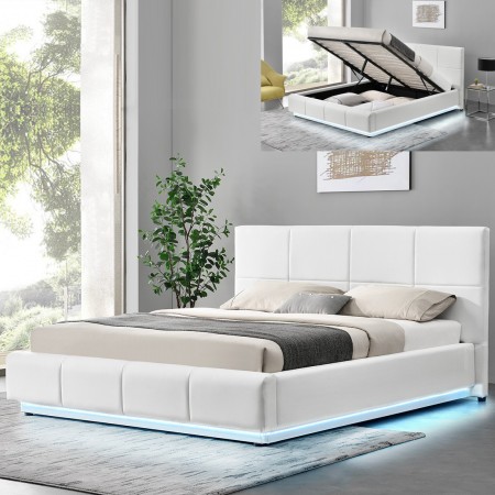 Letto di design Alexi con box spring e box contenitore -...