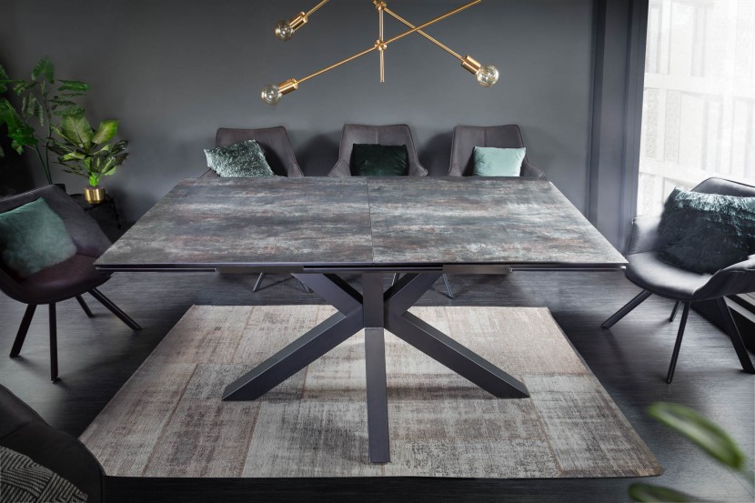 Table de salle à manger moderne en céramique ETERNITY 180-225cm Lava