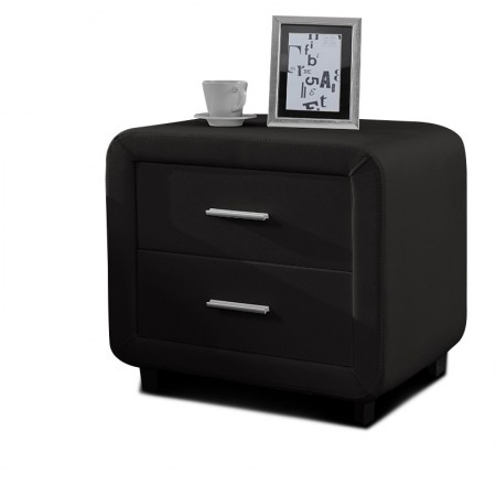 Comodino di design in similpelle ZEST -  Nero