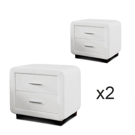 Table chevet design ZEST Lot de 2 Blanc