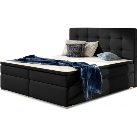 Lit boxspring complet tête de lit + sommiers + matelas +...