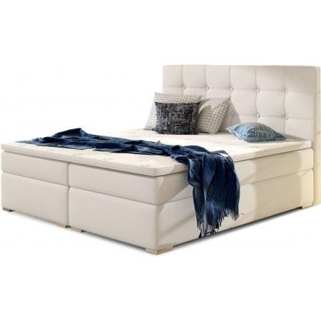 Lit boxspring complet tête de lit + sommiers + matelas +...