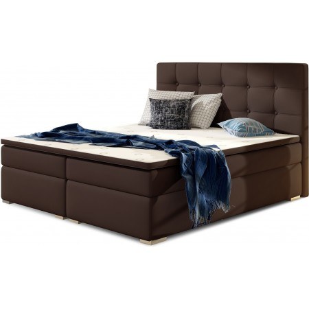 Lit boxspring complet tête de lit + sommiers + matelas +...