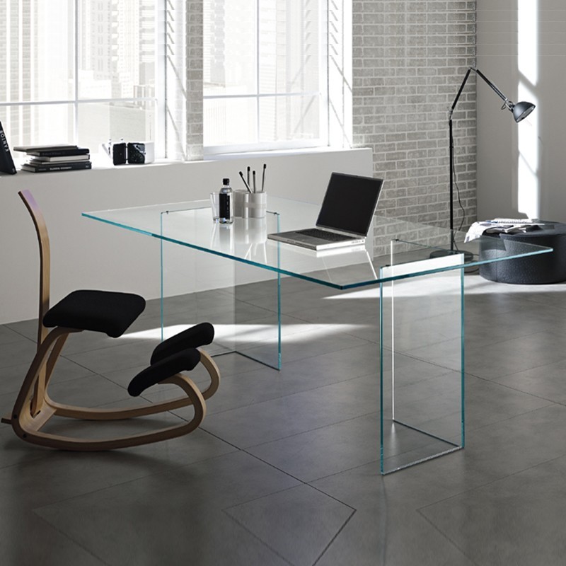 Table de Bureau Montana Verre Trempé, Design Contemporain et Élégance