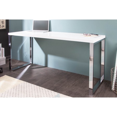 Moderner Schreibtisch WHITE DESK 140cm weiß Hochglanz...