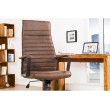 Chaise de bureau LAZIO réglable en hauteur marron vintage Fauteuil de direction avec accoudoirs