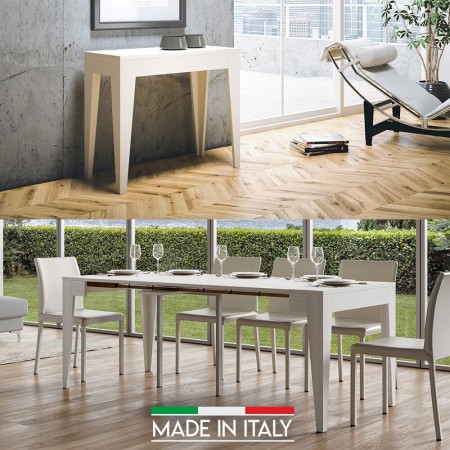 Mesa consola extensible Isotta -  Blanc frêne