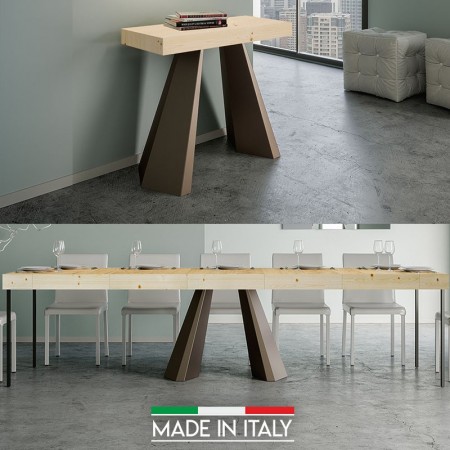 Mesa consola extensible Diamante -  Abeto natural