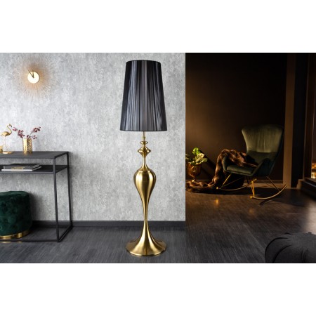 Lámpara de pie barroca LUCIE 160cm negro oro cepillado