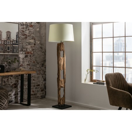  Massive Stehlampe BARRACUDA 177cm Eisenholz mit weiÃem...