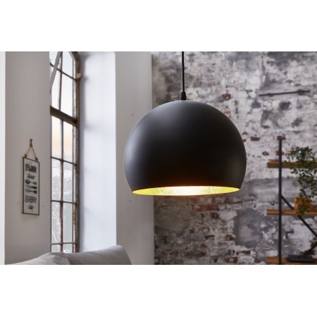  Elegante HÃ¤ngelampe BLACK GOLDEN BALL 30cm schwarz gold 
