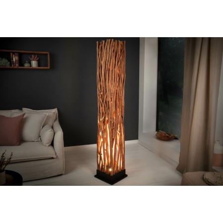 Lámpara de pie NATURE ART 173cm de madera maciza de Longan