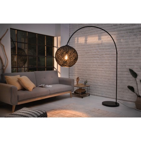  Filigrane Stehlampe COCOONING 205cm schwarz Kugelleuchte 