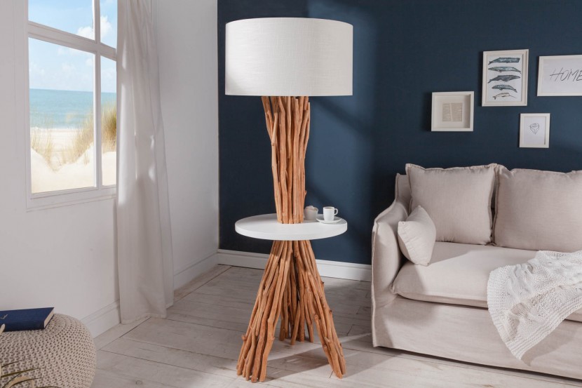 Lampada da terra e paralume a forma di fiore semplice - Blush - Italia
