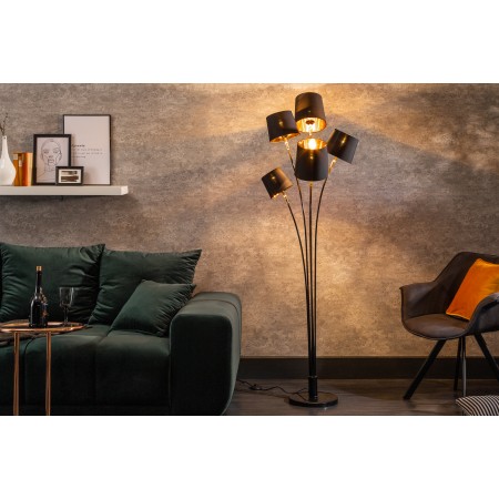 Design Stehlampe LEVELS 176cm mit 5 Leinenschirmen...