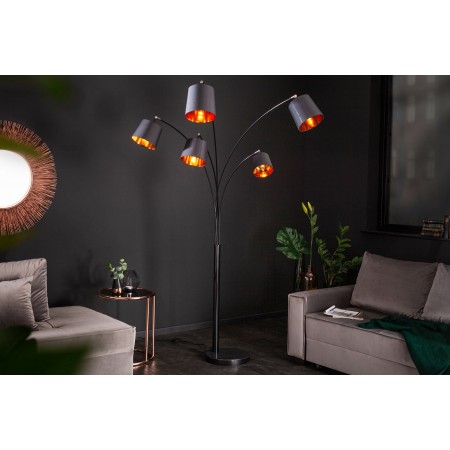  Design Bogenlampe LEVELS 205cm schwarz gold 5 neigbare...