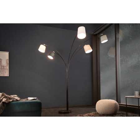  Lampe à arc design LEVELS 205cm noir gris 5 abat-jour en...