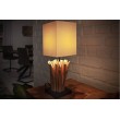 Lámpara de mesa de madera de deriva EUPHORIA 45cm beige con pantalla de lino