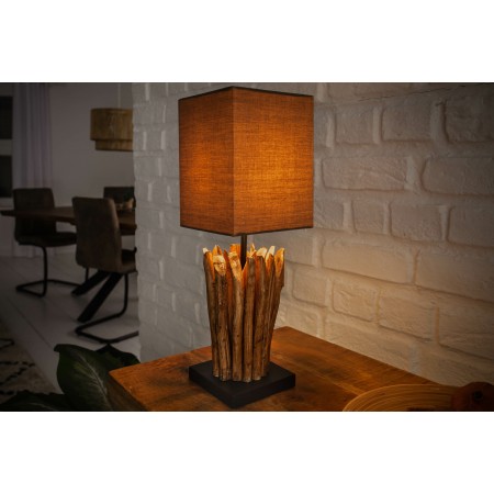 Lámpara de mesa hecha a mano de madera de deriva EUPHORIA...